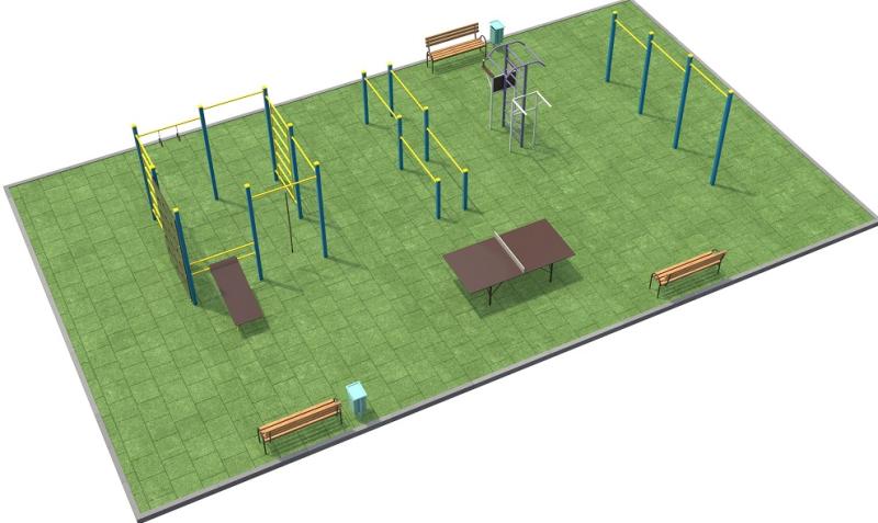 Проект спортплощадки 170 метров в Махачкале в Махачкале