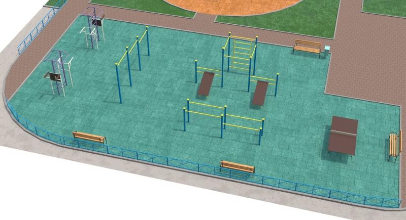 Проект спортивной площадки с столом теннисным в Махачкале