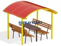 Стол и лавки под навесом МАФ 4005 в Махачкале