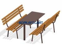 Дачный комплект из 2 лавочек и стола МАФ 1620 в Махачкале