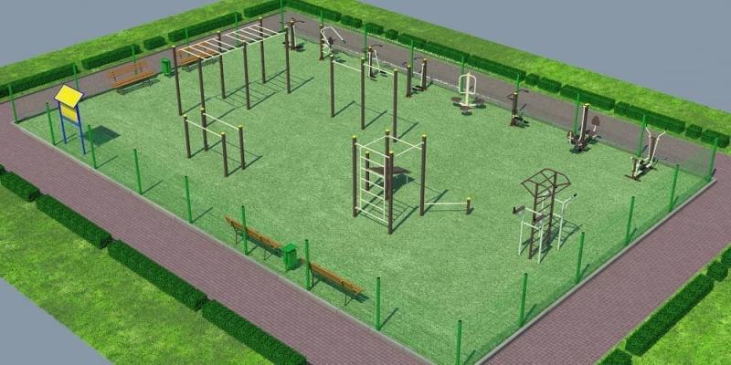 Проект спортивной воркаут площадки с уличными тренажерами - 1467400 рублей в Махачкале