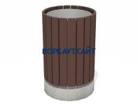 Урна деревянная круглая с бетонным основанием МАФ 1632 в Махачкале