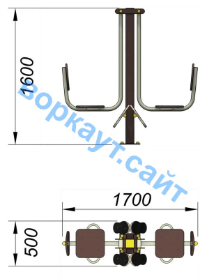 Уличный тренажер "Жим ногами горизонтальный " УТ 003 в Махачкале