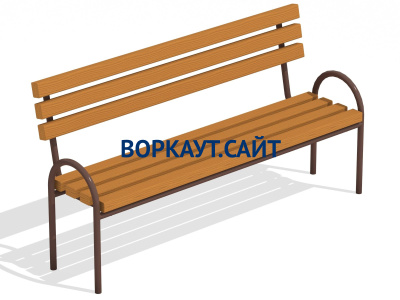 Парковая лавочка со спинкой МАФ 1605 в Махачкале