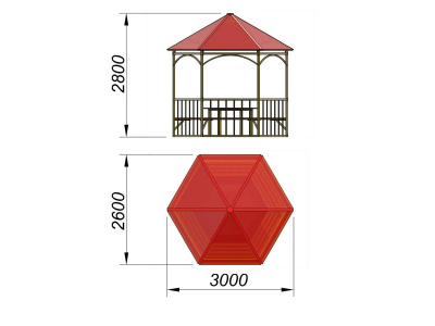 Беседка со столом и лавками МАФ 4121 в Махачкале