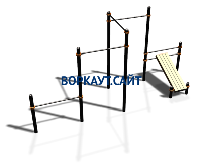 Воркаут комплекс разноуровневых турников со скамьей для пресса ВС-37 в Махачкале
