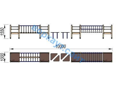Детский спортивный комплекс Двойной мостик ДСК 3115 в Махачкале
