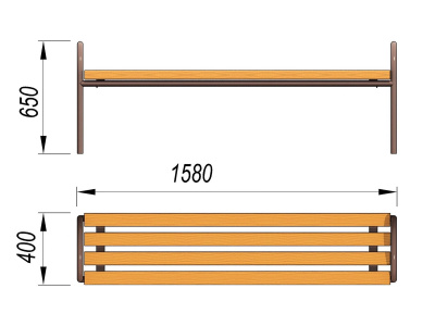 Лавочка парковая МАФ 1603 в Махачкале
