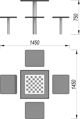 Шахматный стол МАФ 3516 в Махачкале