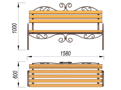 Лавочка кованная МАФ 1606 в Махачкале