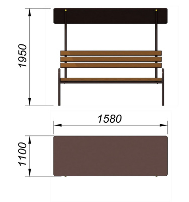 Лавочка под навесом МАФ 1607 в Махачкале