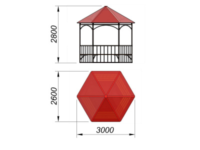 Беседка с лавками и полом МАФ 4122 в Махачкале