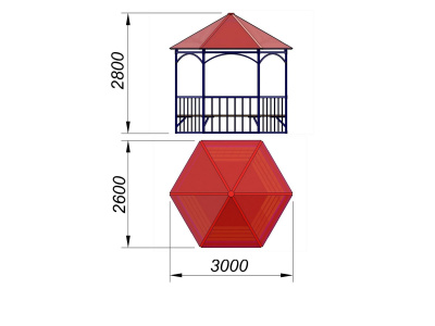 Беседка с лавками МАФ 4120 в Махачкале