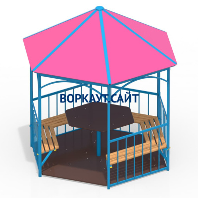 Беседка со столом, лавками и полом МАФ 4123 в Махачкале