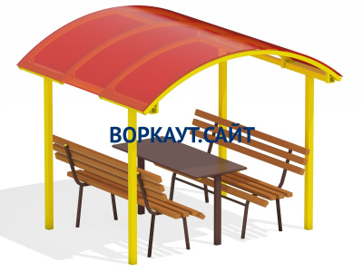 Стол и лавки под навесом МАФ 4005 в Махачкале