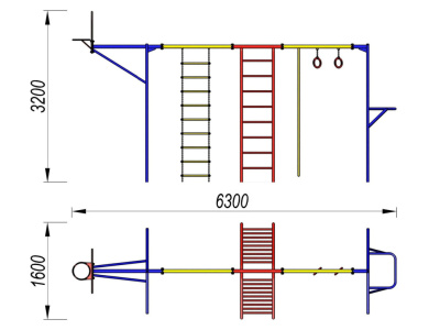 Гимнастический комплекс с баскетбольным щитом МАФ 3001 в Махачкале Гимнастический комплекс с баскетбольным щитом МАФ 3001 в Махачкале